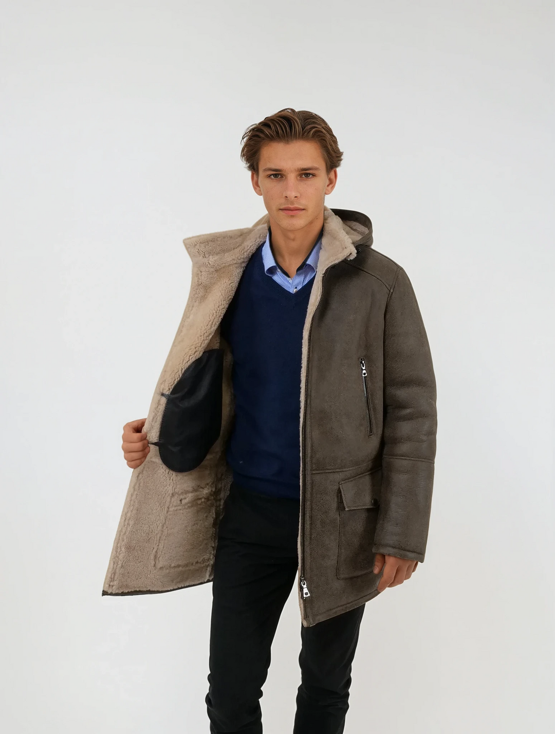 Iago, 85 cm. - Nappa Lamb Crack - Mand - Kamel