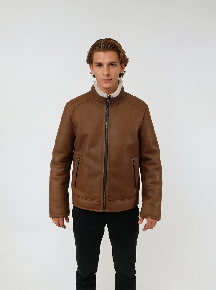 Hank, 68 cm. - Kragen - Nappa Lamb Crack - Mann - Whiskey