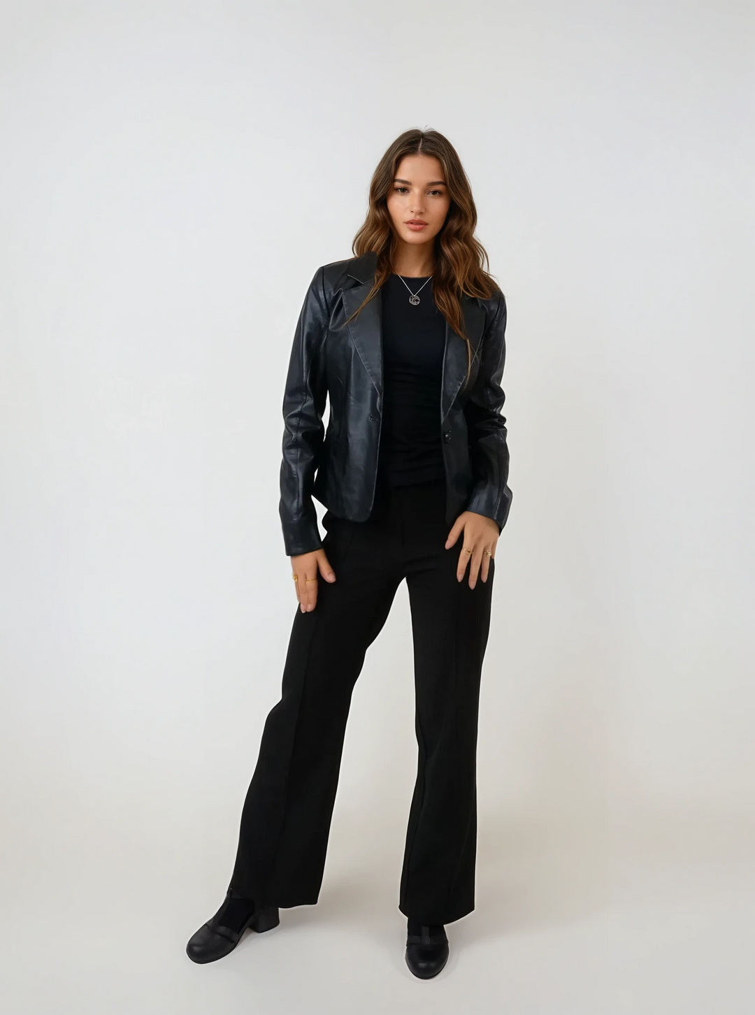 Lux 56 cm Blazer – Lamm – Damen – Schwarz