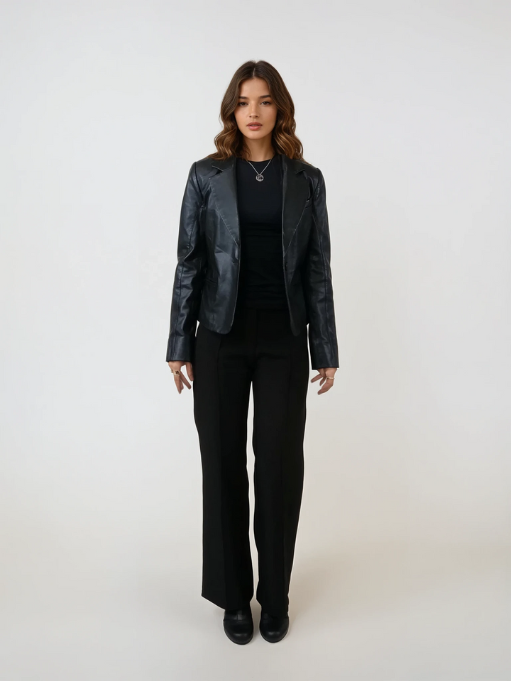 Lux 56 cm Blazer – Lamm – Damen – Schwarz