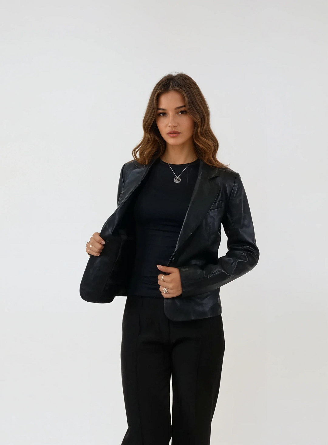 Lux 56 cm Blazer – Lamm – Damen – Schwarz