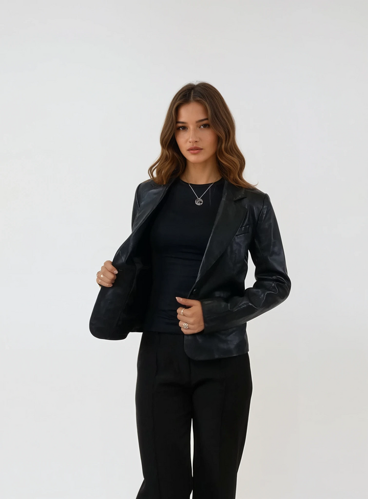 Lux 56 cm Blazer – Lamm – Damen – Schwarz
