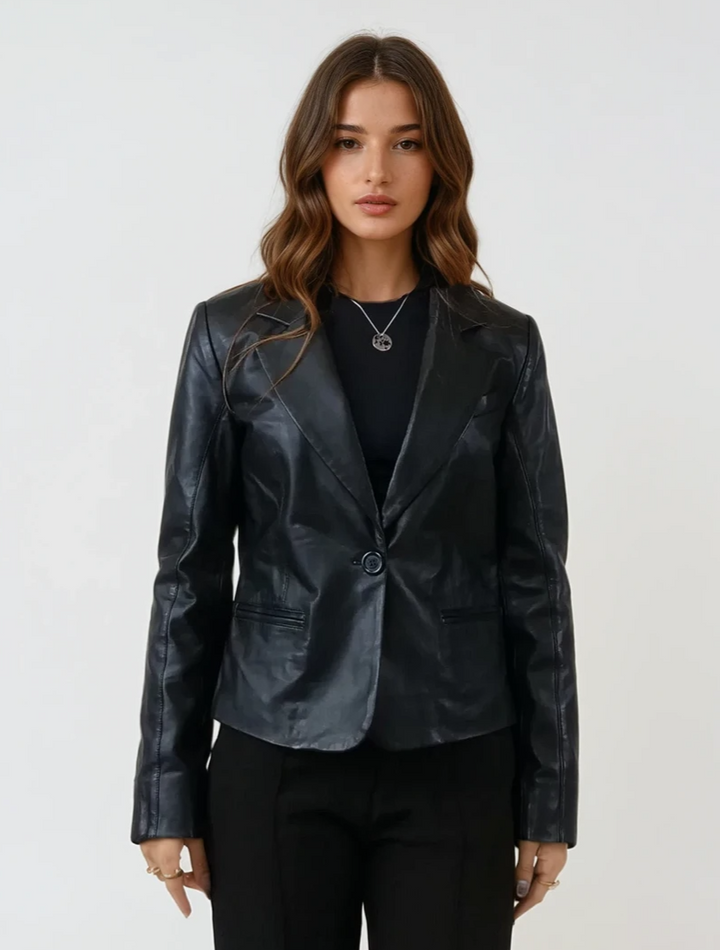 Lux 56 cm Blazer – Lamm – Damen – Schwarz
