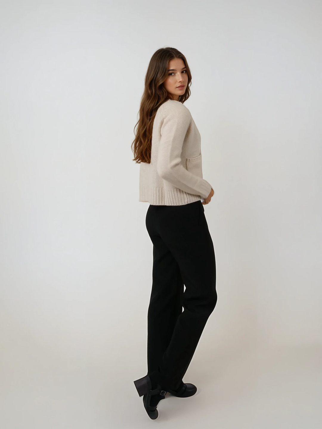 P-4062 Cardigan - 100% Pure Cashmere - Damer - Lys Beige
