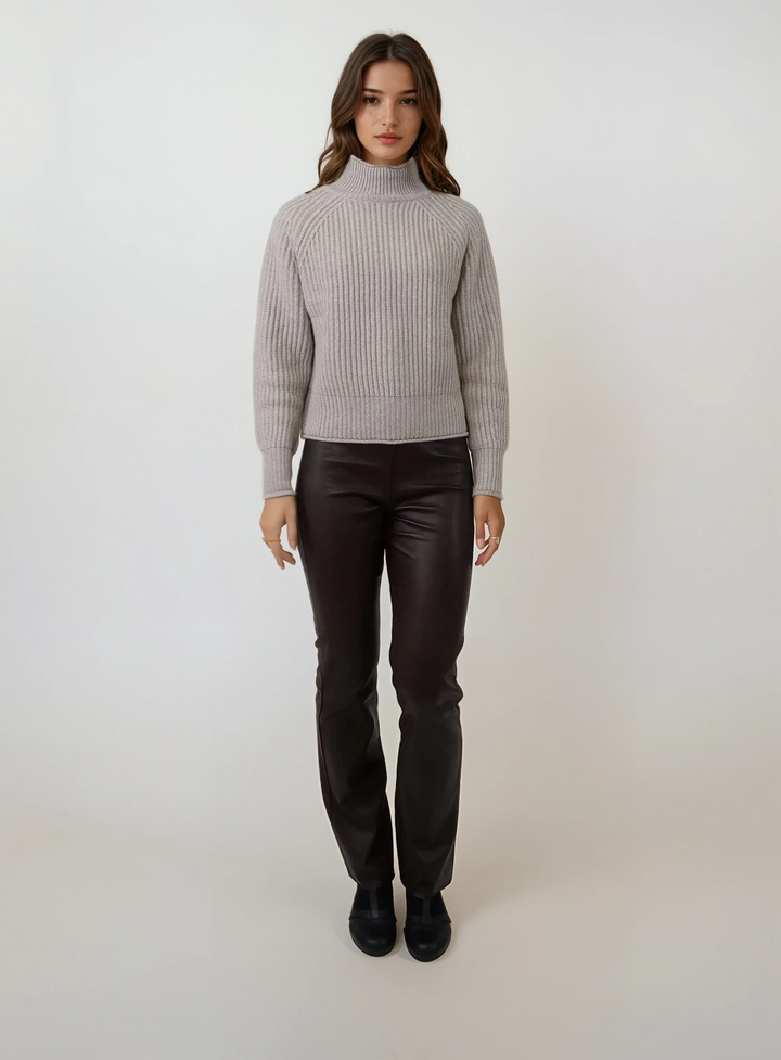 ZMSY-23516 Sweater - 100 % ren kashmir - Damer - Mørk creme