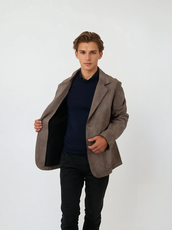 Franco Blazer, 72 cm. - Lammmocka - Man - Grå