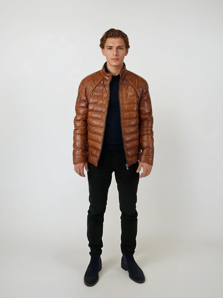 Freddy, 65 cm. - Lammelæder - Mand - Cognac