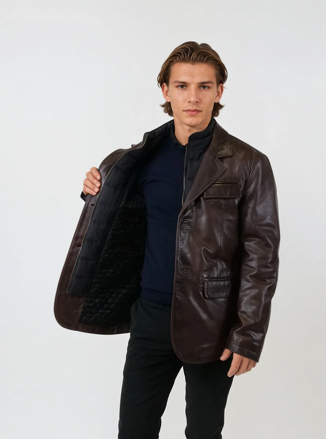 Benit, 74 cm. - Lammleder - Herren - Braun