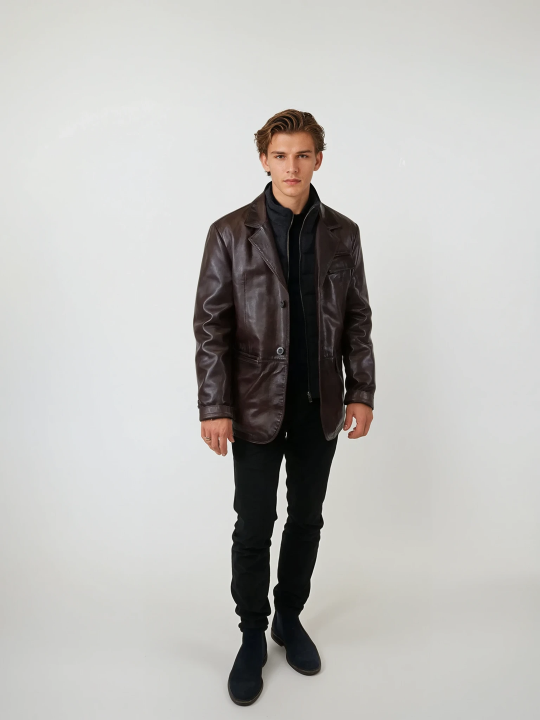 Benit, 74 cm. - Lammleder - Herren - Braun