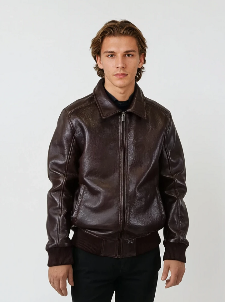Fallon, 68 cm. - Lammelæder - Mand - Brun