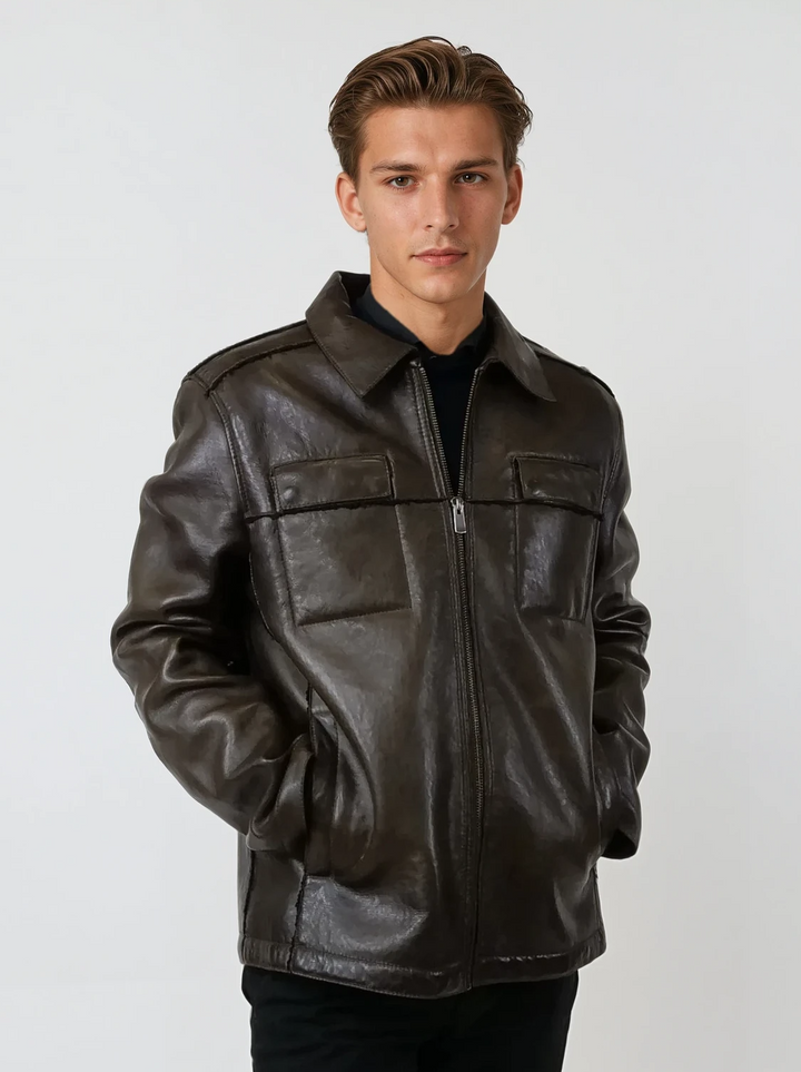 Fletcher, 68 cm. - Lammläder - Man - Olive