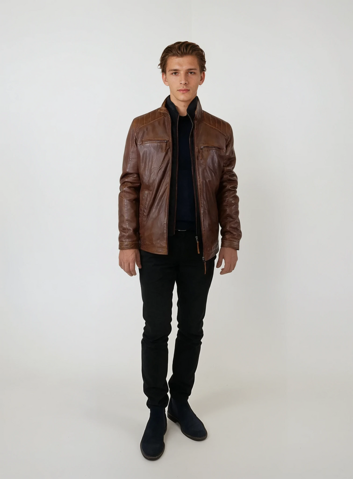 Audrick, 68 cm. - Lamm-Malli-Leder – Herren – Kupferbraun