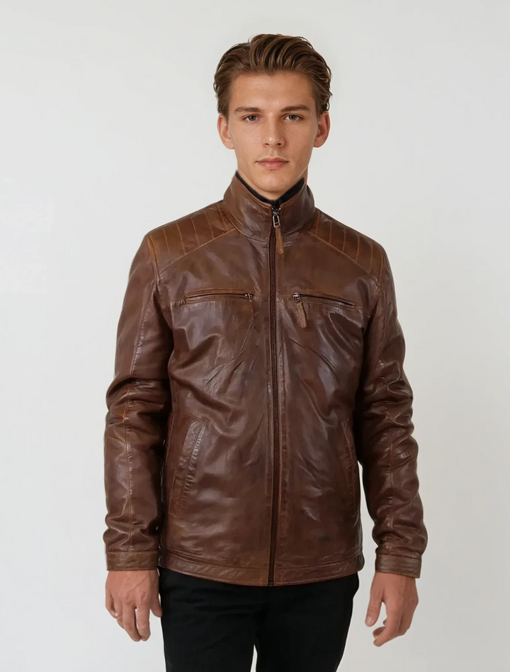 Audrick, 68 cm. - Lamm-Malli-Leder – Herren – Kupferbraun