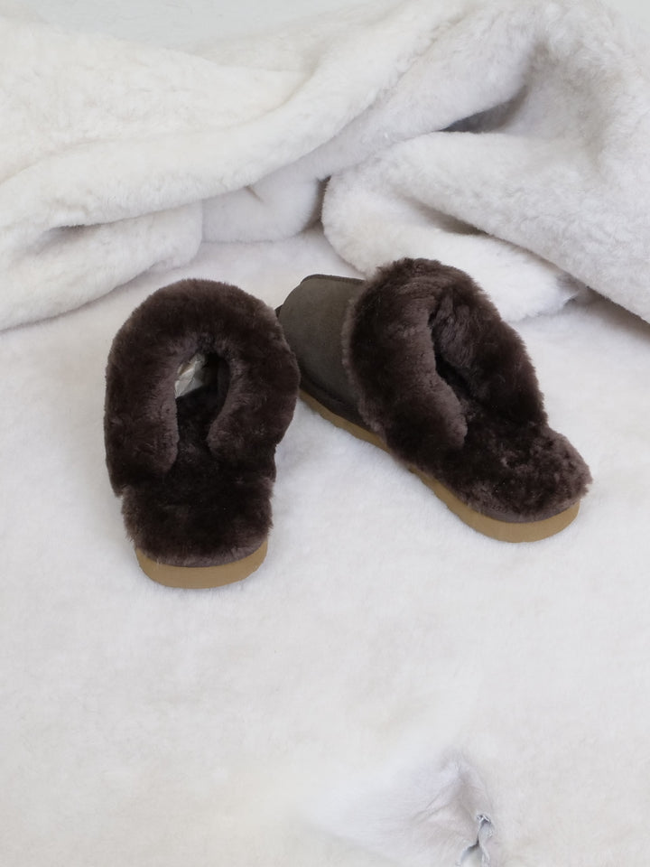 LV1 Hausschuhe – Wildleder-Lamm – Accessoires – Dunkelbraun