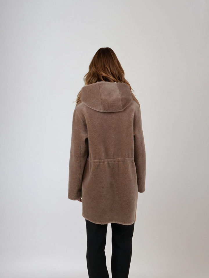 Iric, 85 cm. - Kapuze - Air Wool - Damen - Kastanie