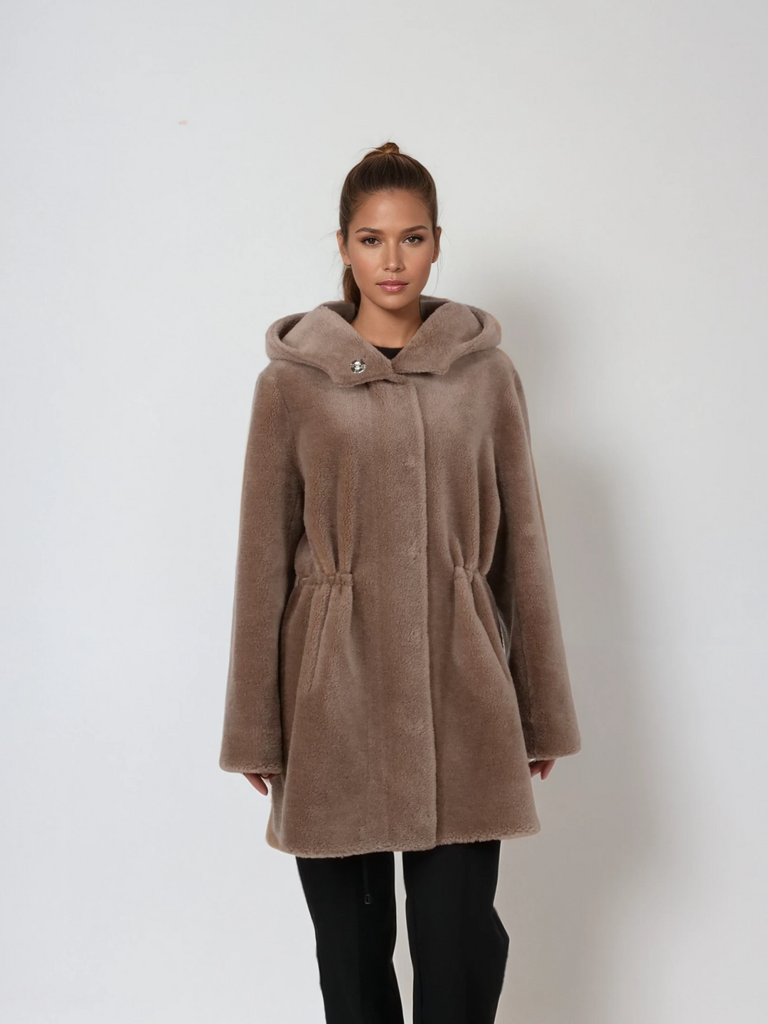 Iric, 85 cm. - Kapuze - Air Wool - Damen - Kastanie
