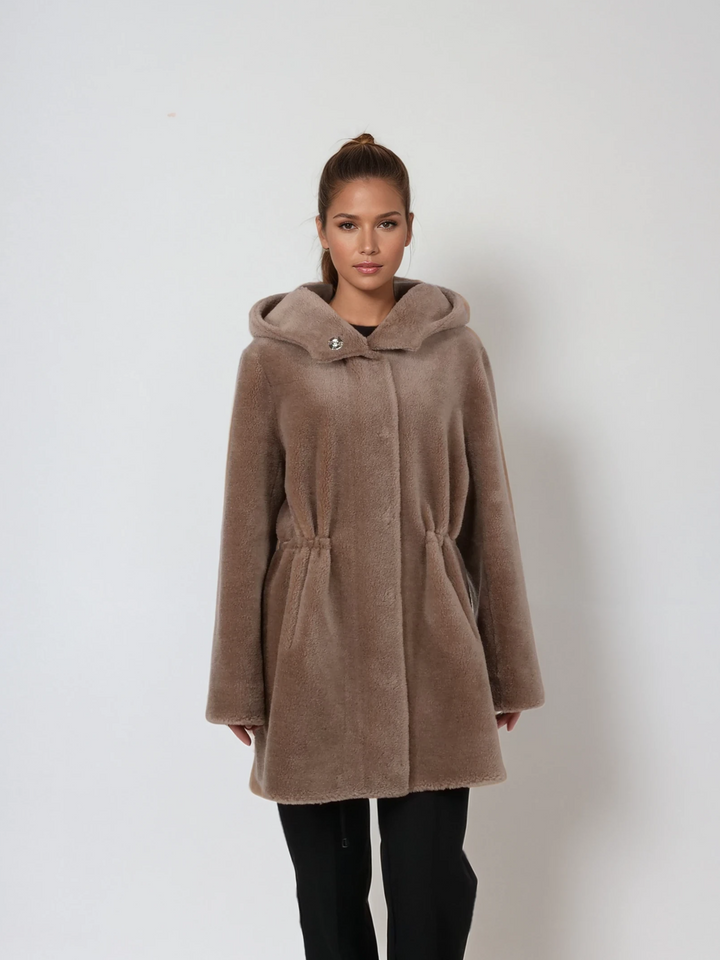 Iric, 85 cm. - Kapuze - Air Wool - Damen - Kastanie