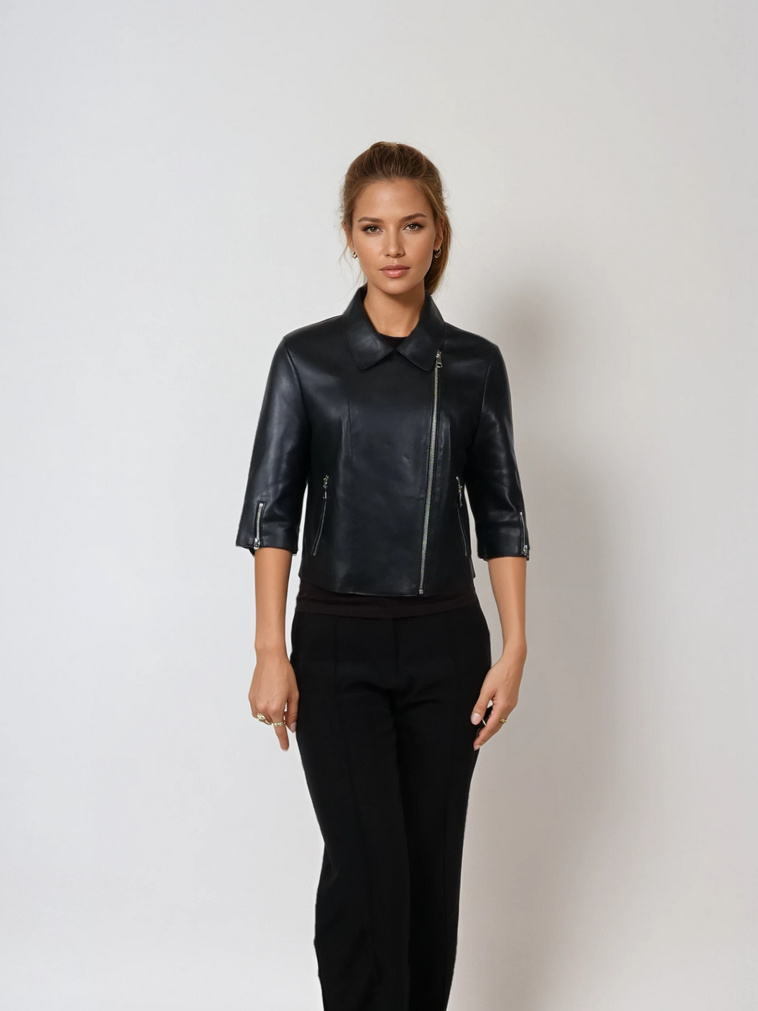 Ditte, 45 cm. - Lamb Dior Skinn - Dame - Svart