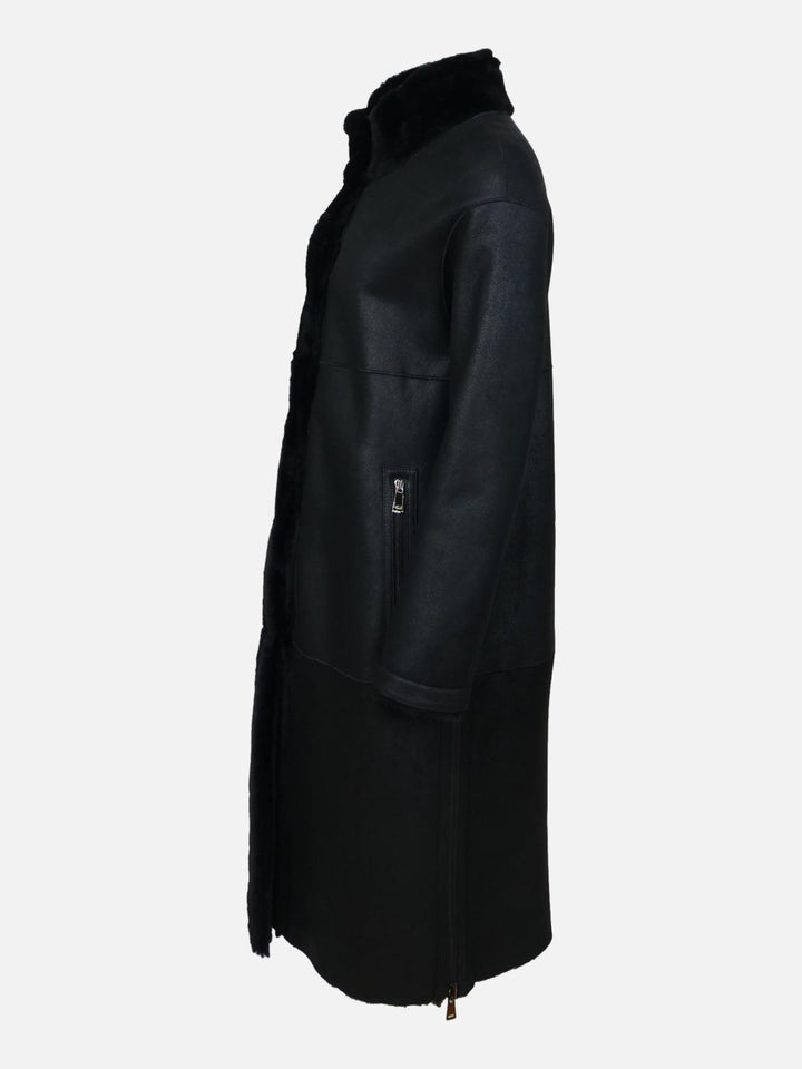 Carol, 105 cm. - Nappa lammefrakke - Dame - Sort