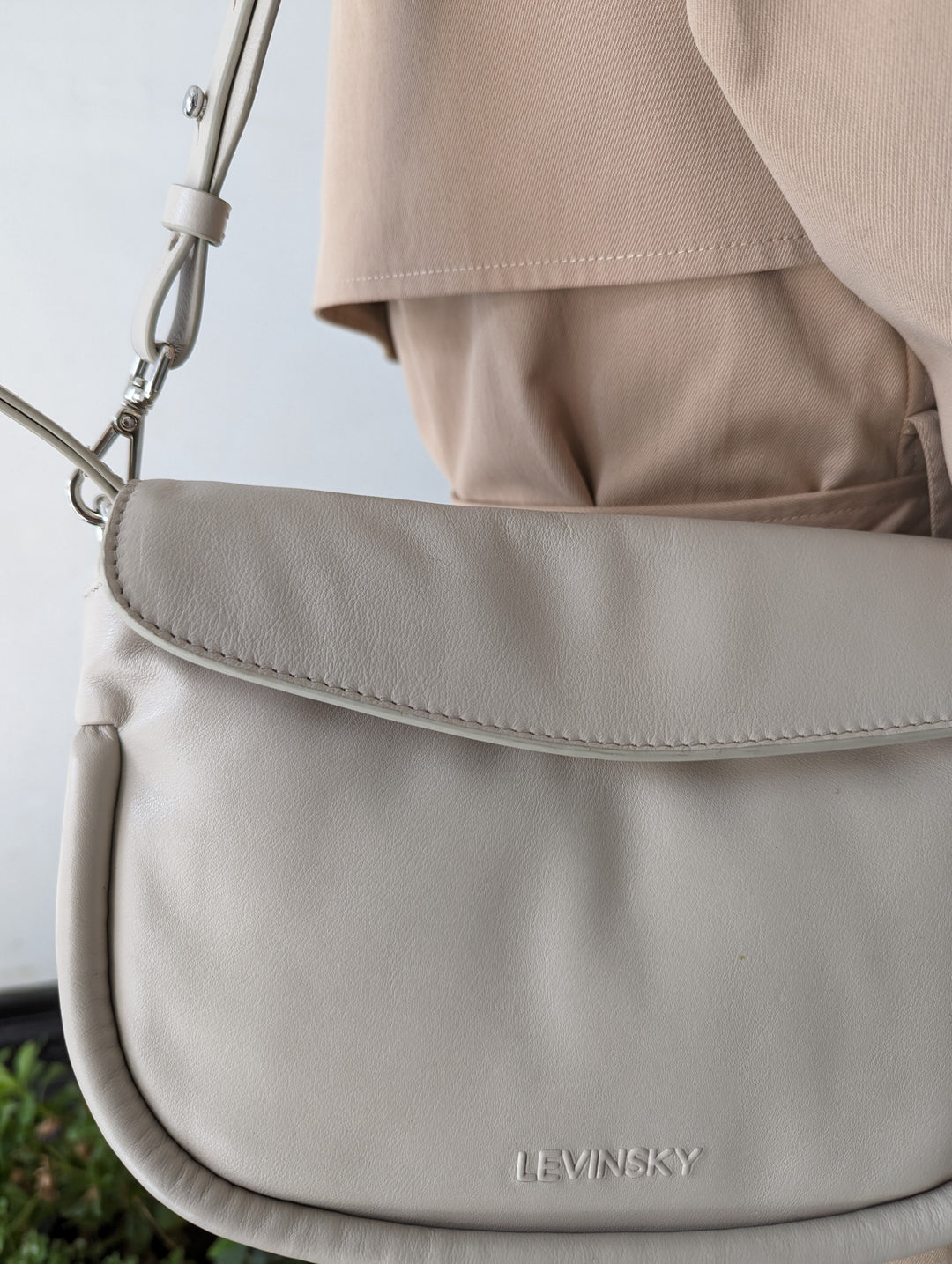 Crossbody 14840 - Lædertaske Tilbehør - Beige