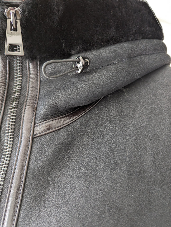Gavina, 84 cm. - Capuchon - Nappa Lam - Dames - Zwart