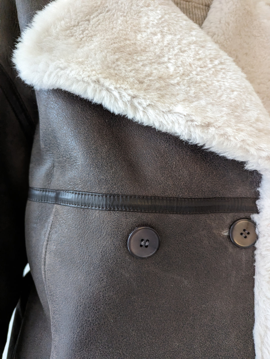 Honing, 110 cm. - Kraag - Nappa Lamb Crack Washed - Dames - Bruin
