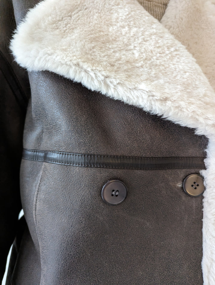 Honing, 110 cm. - Kraag - Nappa Lamb Crack Washed - Dames - Bruin