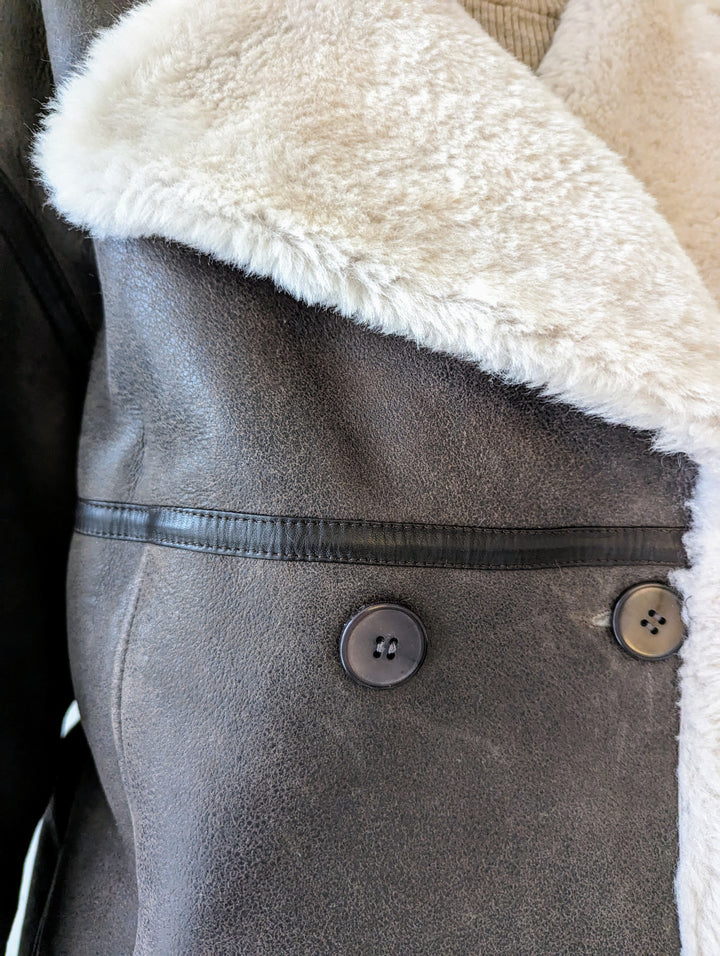 Van haar, 85 cm. - Kraag - Nappa Lamb Crack Washed - Dames - Bruin