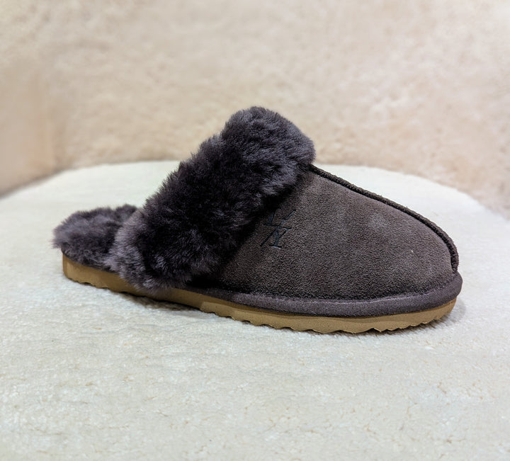 LV1 Hausschuhe – Wildleder-Lamm – Accessoires – Dunkelbraun