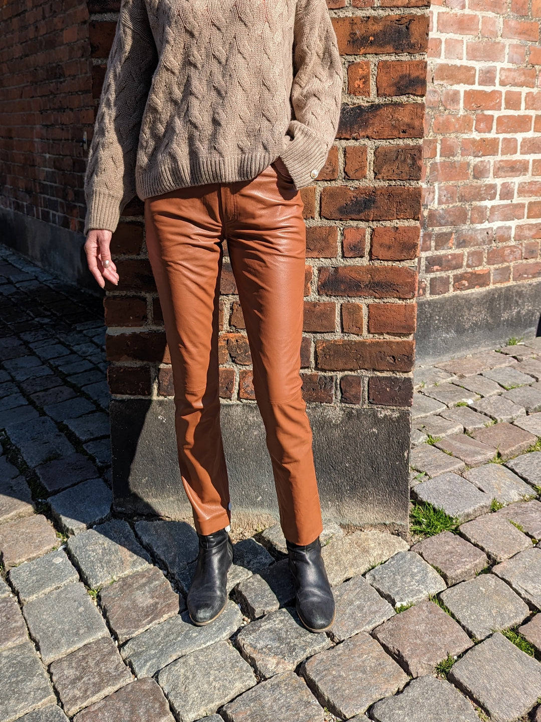 Pantalon Jill - Cuir Nappa d'agneau vernis -