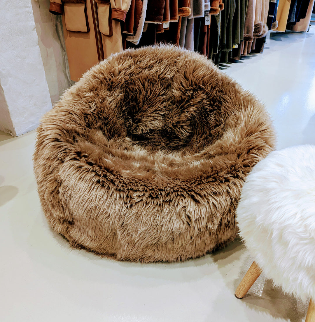 Housse de pouf 92*93 cm. - Peau de Mouton - Accessoires - Chameau