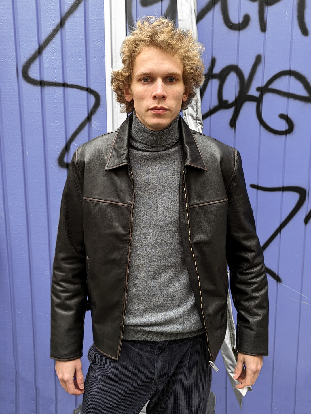 James Dean - Goat Rubbed Off Læderjakke - Mand - Sort