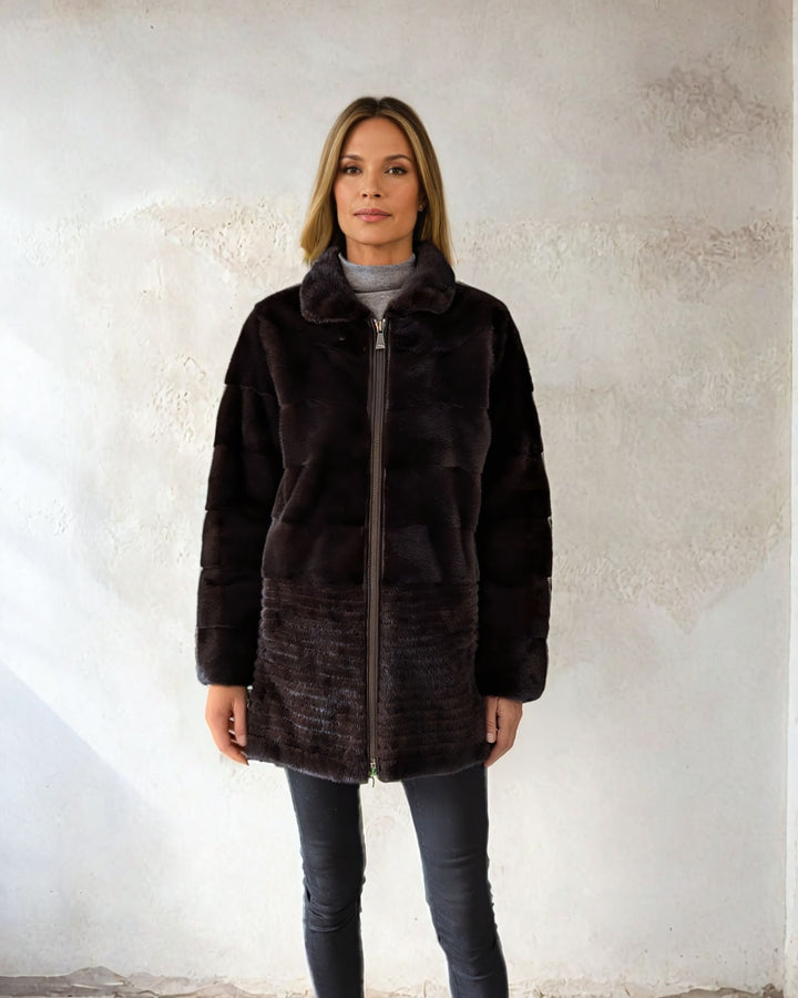 Thea, 80 cm. - Mink - Kvinder - Sort / Mink Pels - Levinsky - Kvinde