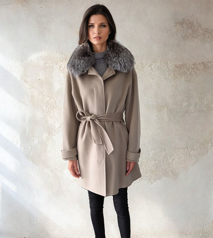 Majdan, 90 cm.  - Ull/Cashmere Coat - Dame - Eik