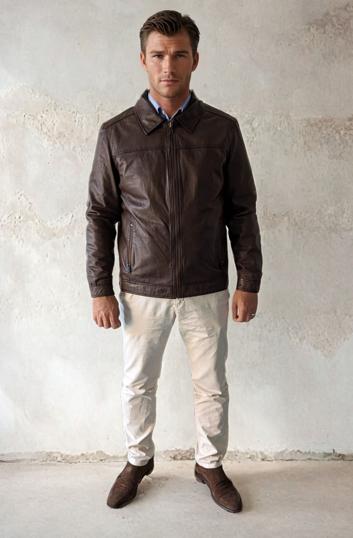 Ilirio, 70 cm. - Fårelæder - Mand - Cherry Brown
