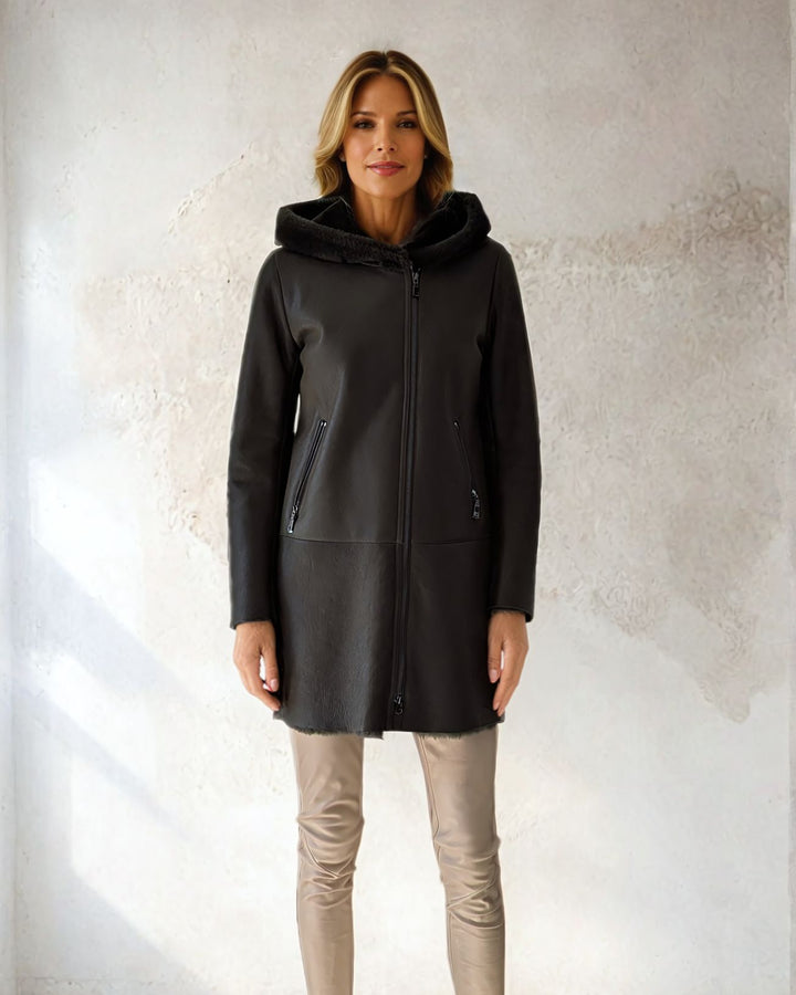 Abella, 85 cm. - Nappa Lamb Crack - Dames - Zwart