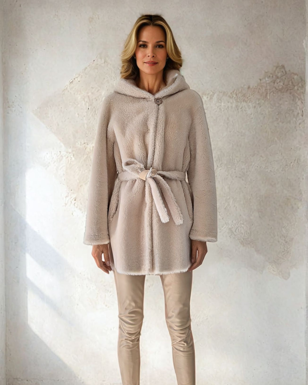 Floss, 80 cm. - Hette - Nappa Lamb - Dame - Mørk Beige