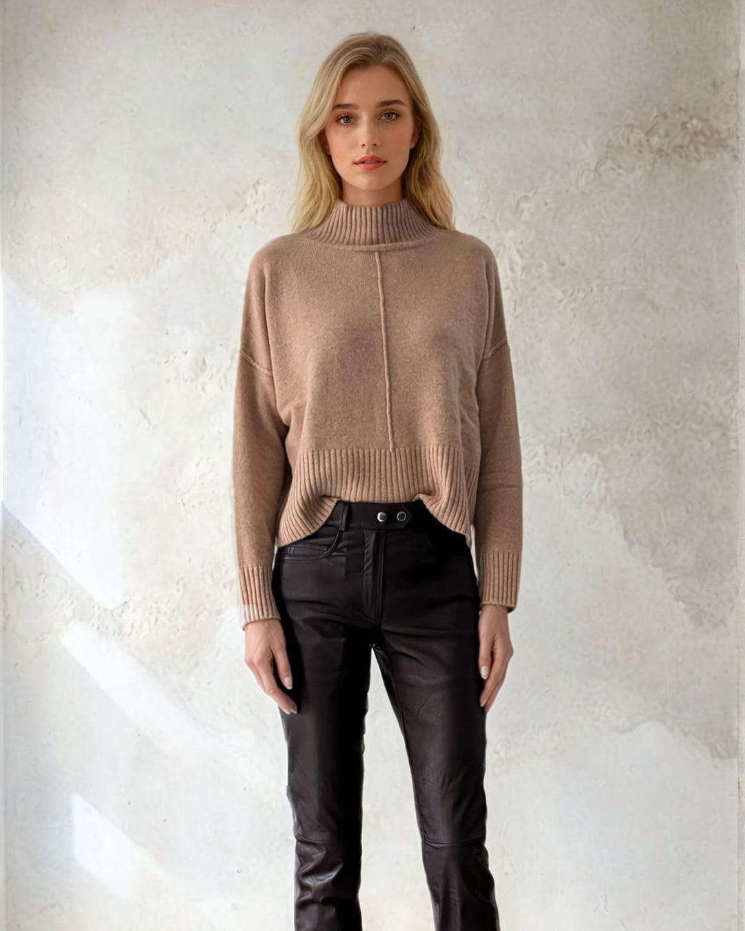 Envi Broek - Lamsstretch Leer - Dames - Bruin
