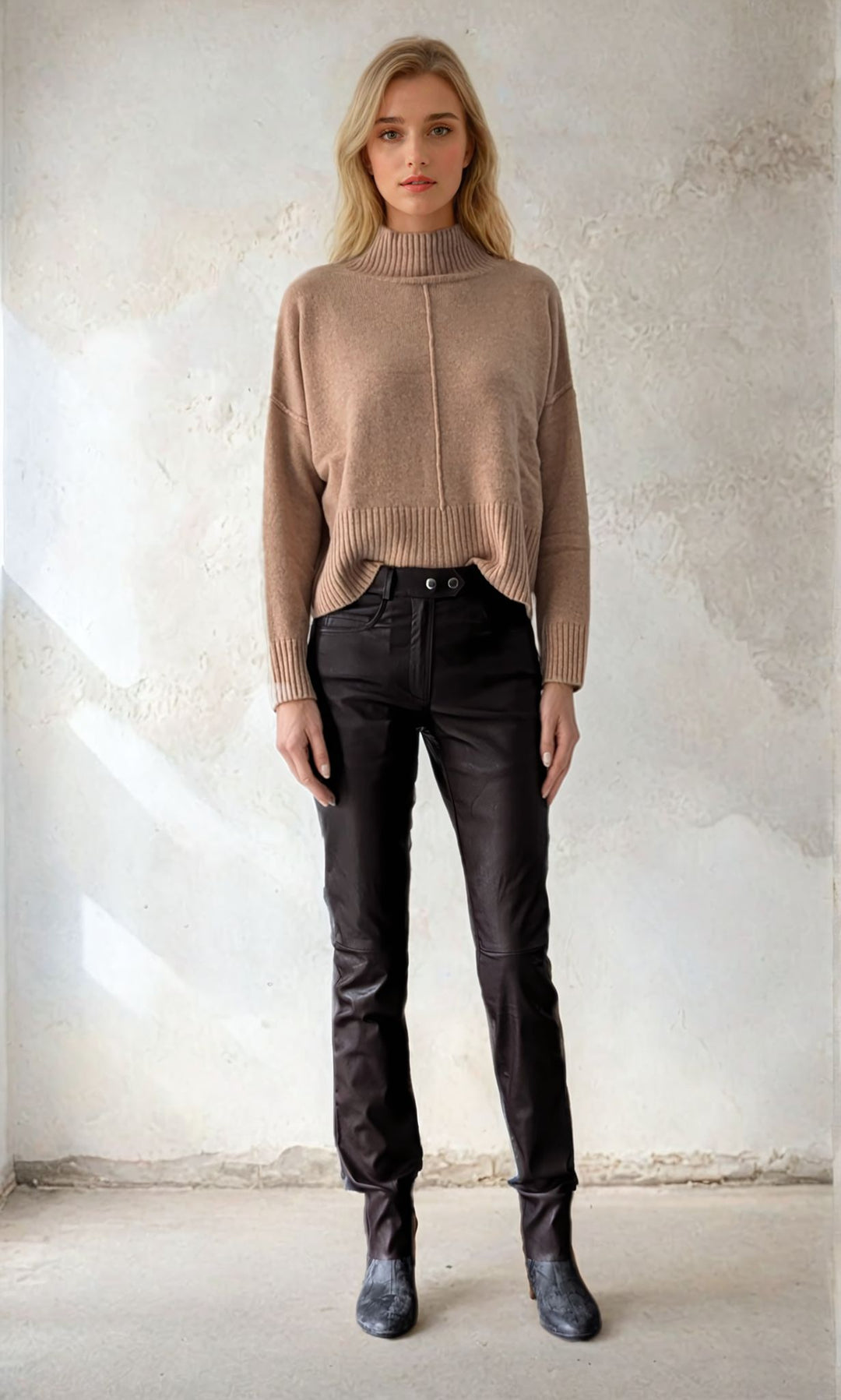 Envi Broek - Lamsstretch Leer - Dames - Bruin