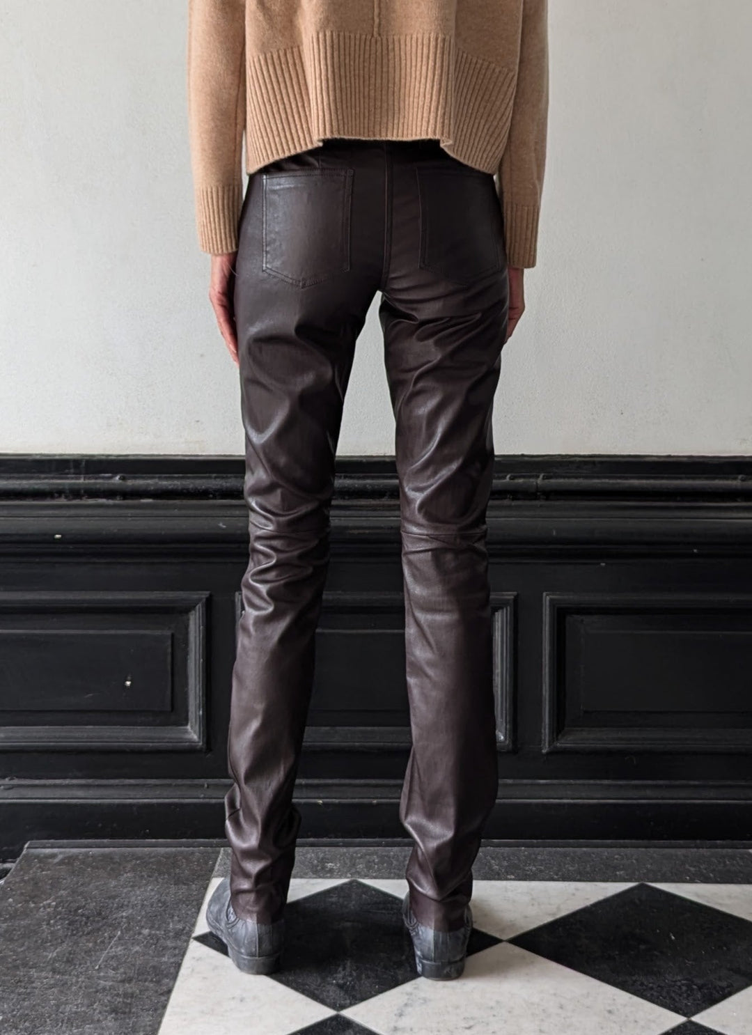Envi Broek - Lamsstretch Leer - Dames - Bruin