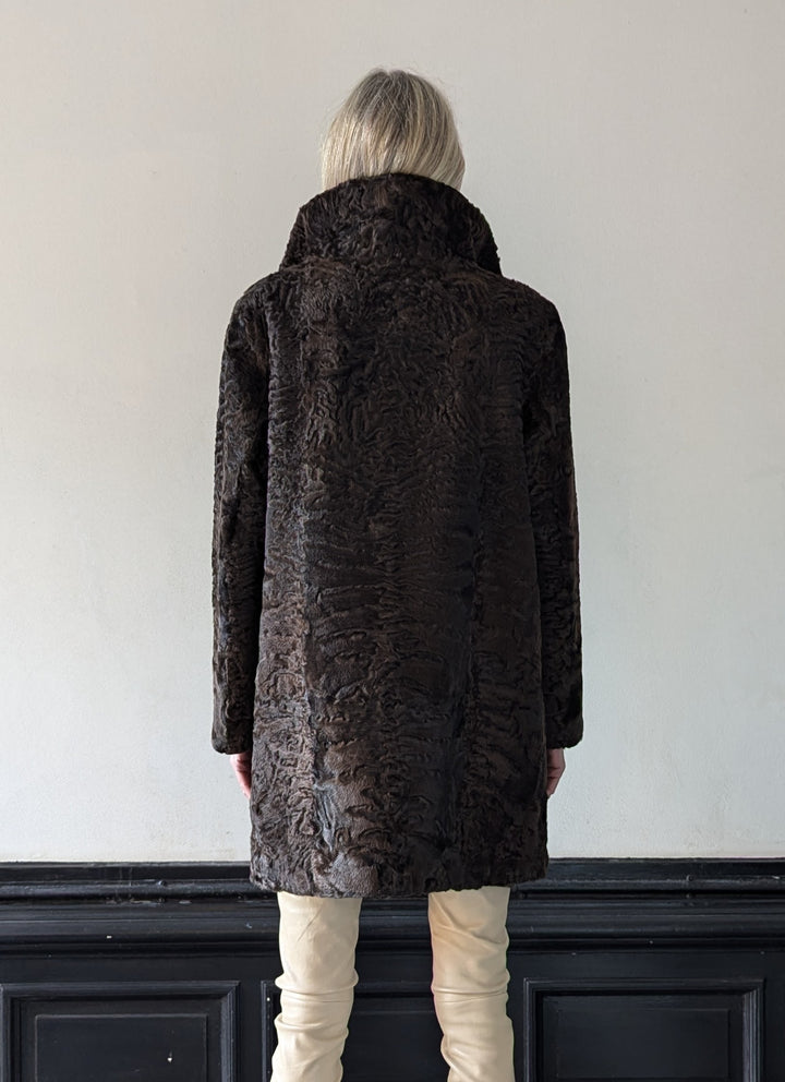 April, 85 cm. - Kraag - Perzisch Lam - Dames - Bruin