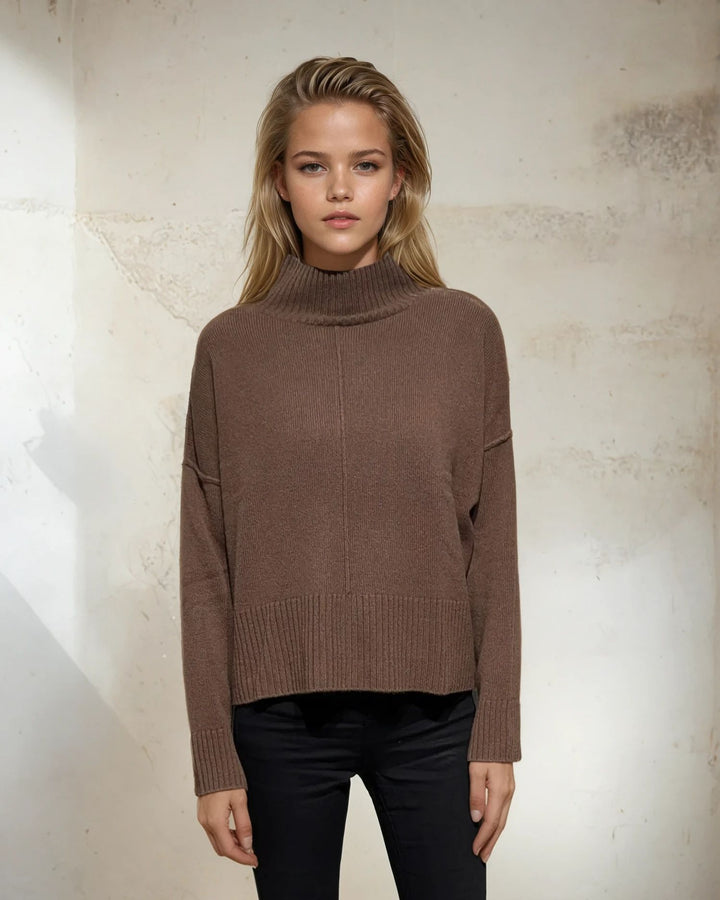 SY-23080 Sweater - 100% Cashmere - Kvinde - Mørkebrun