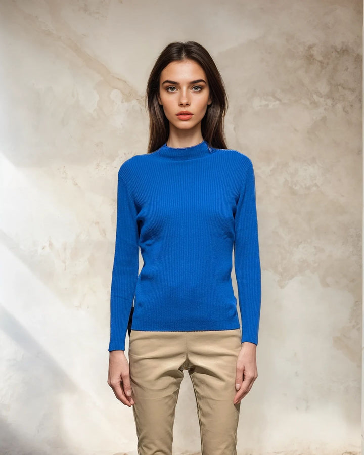 SY-25006 Pullover – 100 % reines Kaschmir – Damen – Marineblau