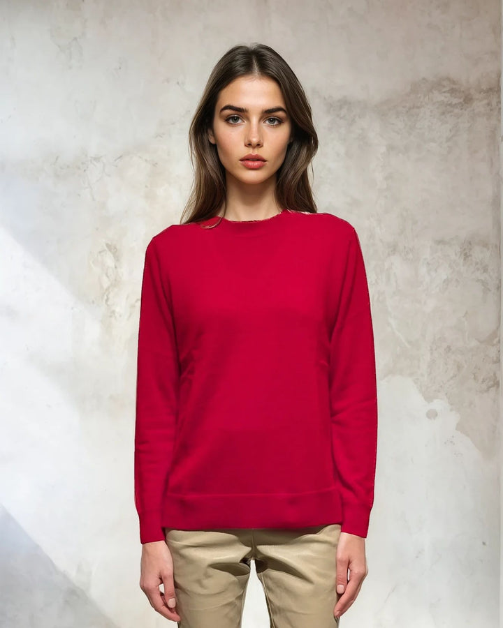 Amy-06 Sweater - 100% Pure Cashmere - Damer - Rød