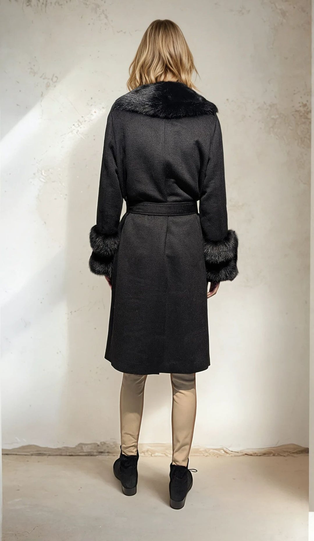 Ivanna, 105 cm. - Krave - Tekstil - Damer - Sort