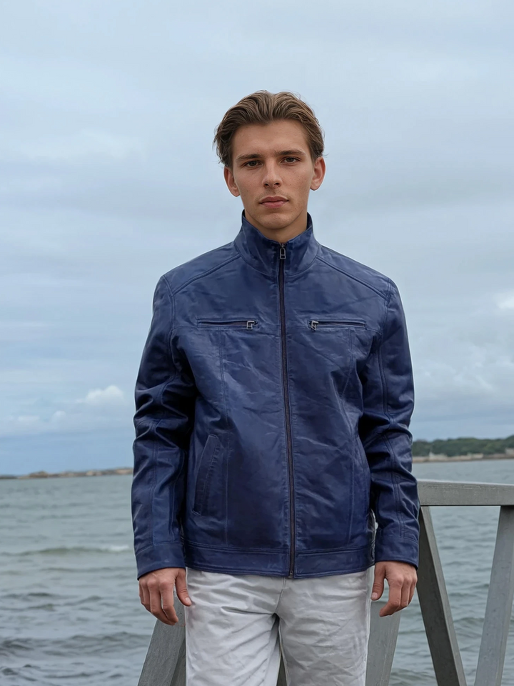 Athir Lamb Polish Nappa Leather -Man Cobalt Blue