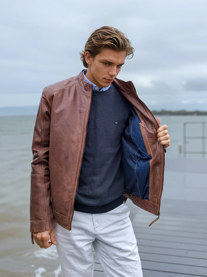 Bravo – Lamm-Malli-Leder – Herren – Kupferbraun