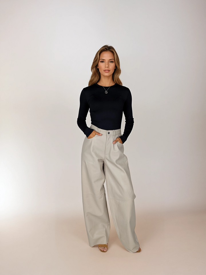 Beth Hose – Lammleder – Damen – Elfenbein