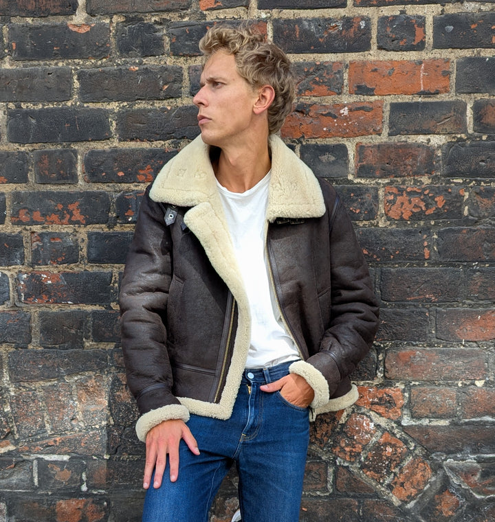 Joost, 68 cm. - Nappa Lamb Crack Washed - Mand - Mørkebrun