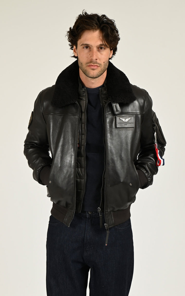 Rafal Model Brown Leather Pilot Jacket - Men